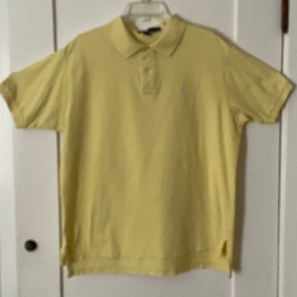 POLO by Ralph Lauren Preppy Men’s 2 Button Short Sleeve Yellow Polo Shirt  XL.